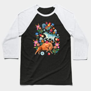 Polish florals and animals Baseball T-Shirt